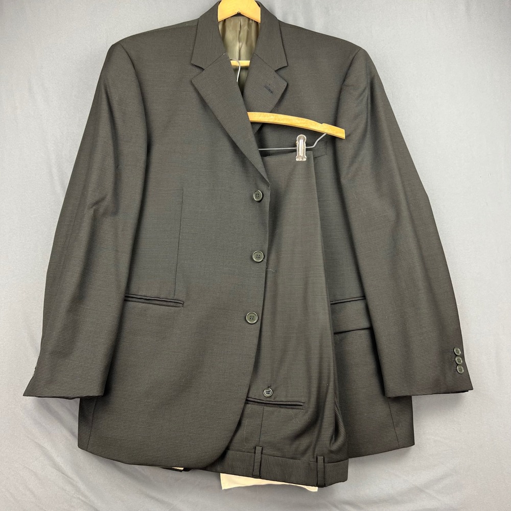 Gianfranco Ruffini Suit Mens 44R 38x32 Wool Cashmere 3 Button Charcoal Grey Good